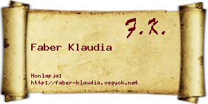 Faber Klaudia névjegykártya
